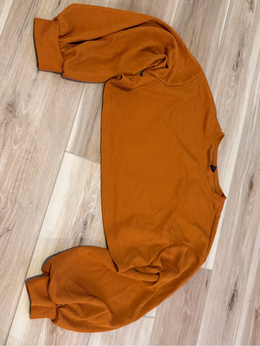 🍒 Cropped C Sweatshirt - Rust Orange - Picture 3 of 4
